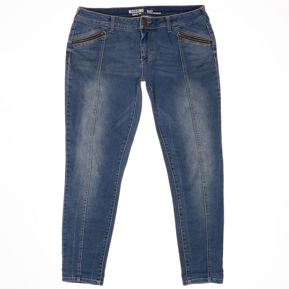 Mossimo Jeans Juniors Size 13 Blue Skinny Low Waist Stretch Measures 34 x 27.5